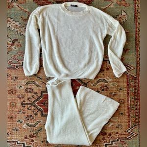 Nasty Gal Matching Lounge Set Waffle Knit
